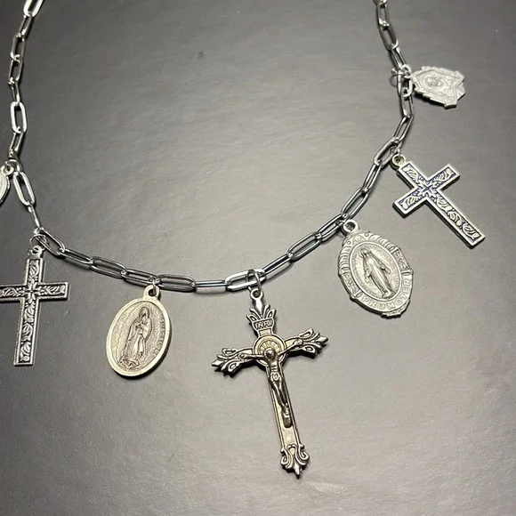 Saints Collection- A Cross The Universe handmade charm necklace.💫 - Picture 4 of 5